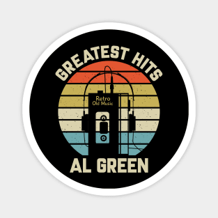 Greatest Hits Al Retro Walkman Green Vintage Art Magnet